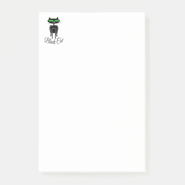 Post-it® Chat noir aux yeux verts (Devant)