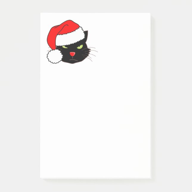Post-it® Chat noir avec chapeau de Père Noël (Devant)