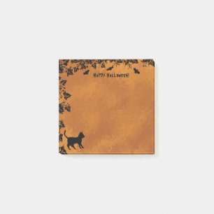 Post-it® Chat noir avec chauve-souris, Happy Halloween