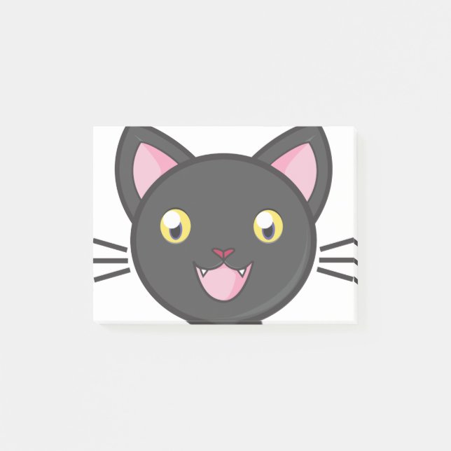 Post-it® Chat noir Cute Kitty adorable Animaux Cartoon Chat (Devant)