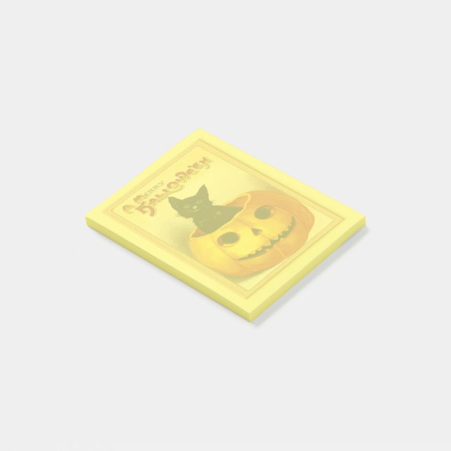 Post-it® Chat noir d'Halloween vintage (Incliné)