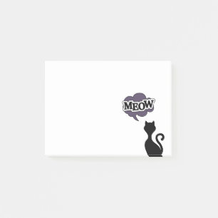 Post-it® Chat noir dit miaou, chaton mignon silhouette