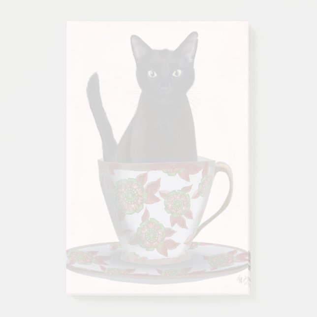Post-it® Chat noir en Teacup (Devant)