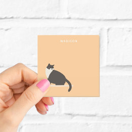 Post-it® Chat noir et blanc personnalisé Orange