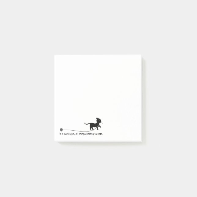 Post-it® Chat noir mignon, Fil et Citation drôle (Devant)