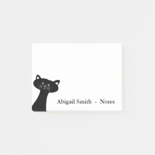 Post-it® Chat noir mignon Notes postit® personnalisées 4 x