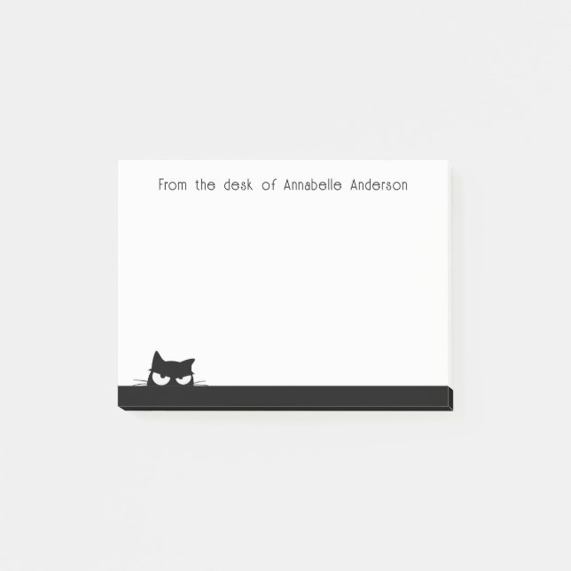 Post-it® Chat noir suspect Personnaliser les notes (Devant)