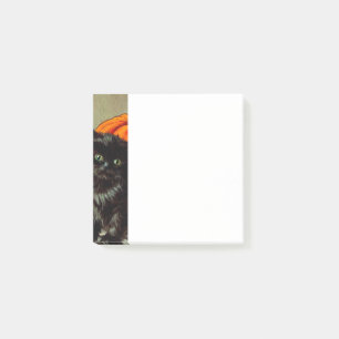 Post-it® Chat noir vintage d'Halloween et Citrouilles