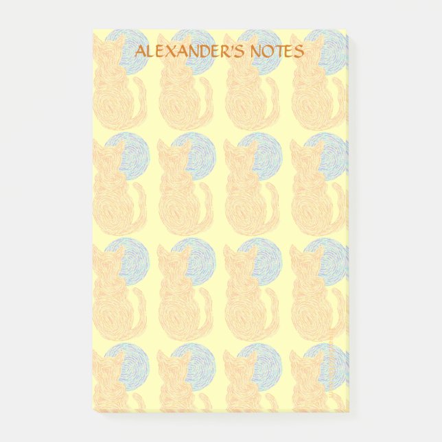 Post-it® Chat orange de Z et la coutume d'amoureux des (Devant)