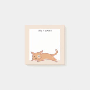 Post-it® Chat orange paresseux mignon personnalisé