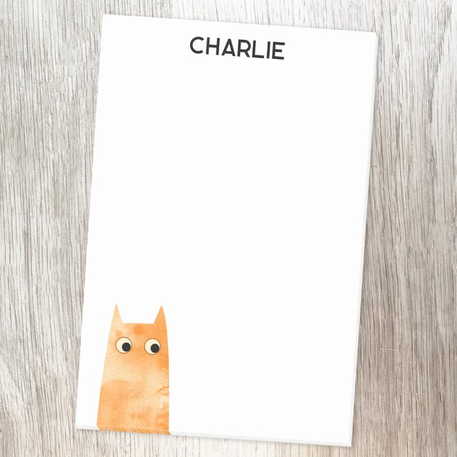 Post-it® Chat orange personnalisé (Fun personalized custom name orange ginger cat watercolor post it sticky note)