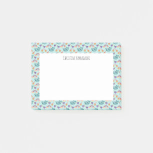 Post-it® Chat rêveur flottant dans le motif d'aquarelle de