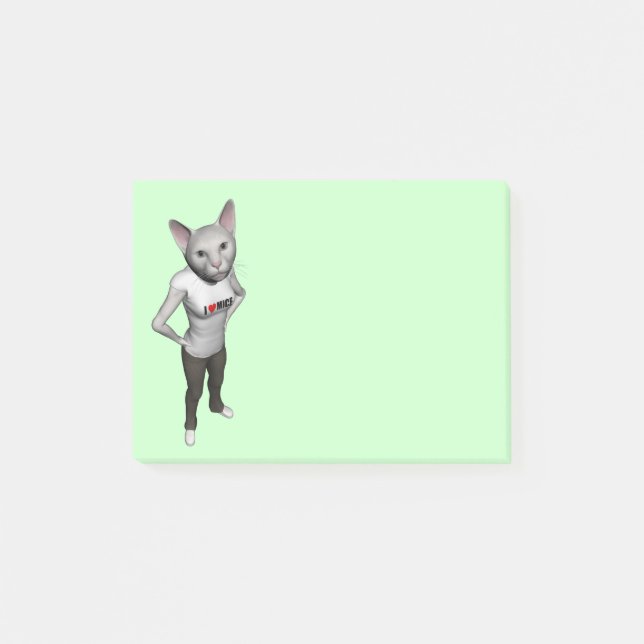 Post-it® Chat Siamais Blanc Amoureux Mice (Devant)