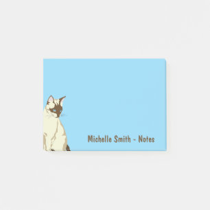 Post-it® Chat Siamois Mignon Personnalisé - Bleu
