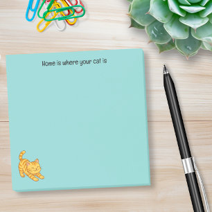Post-it® Chat Tigre Orange Étiré Texte Personnalisé Vert