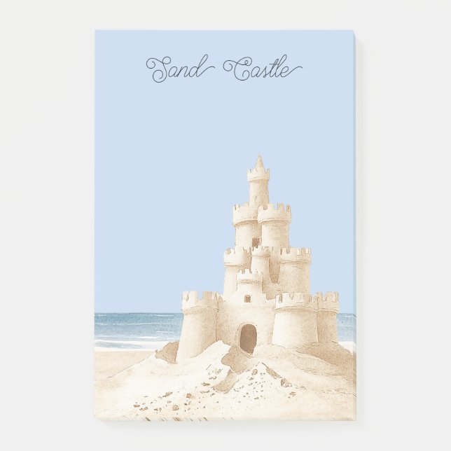Post-it® Château de Sable Crème de Plage Ciel Bleu (Devant)