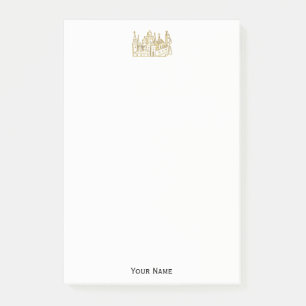 Post-it® Château héraldique vintage #2 Crest Faux Gold