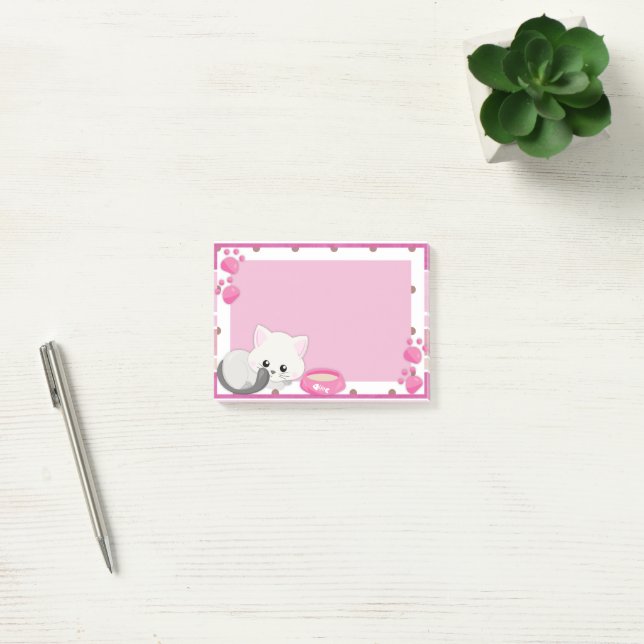 Post-it® Chaton Blanc Adorable (Bureau)