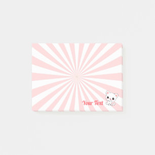 Post-it® Chaton Blanc Kawaii Ludique sur Mesure