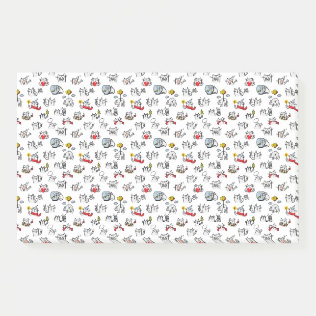 Post-it® Chats amusants, lait et magie. (Devant)