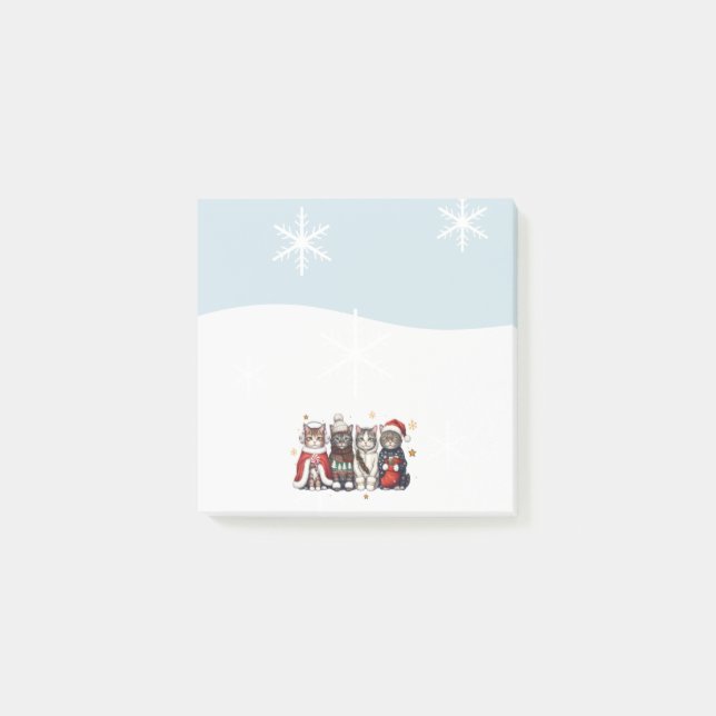 Post-it® Chats de Noël Mignons Post It Notes (Devant)