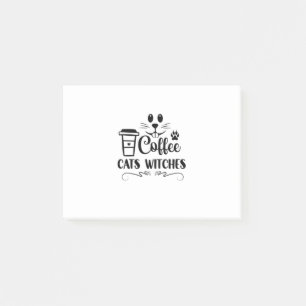 Post-it® Chats Halloween sorcières de café Anniversaire