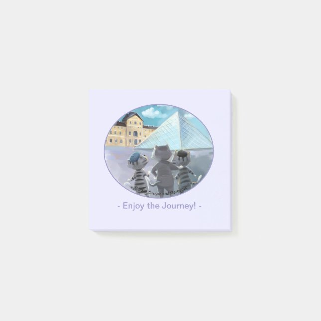Post-it® Chats Louvre Paris - Profitez Notes 3" x 3" (Devant)