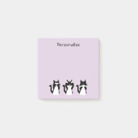 Chats noirs et blancs | Trois cerfs-volants mauve