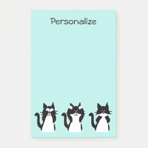 Post-it® Chats Smoking   Trois Sages Minous Bleu Aqua