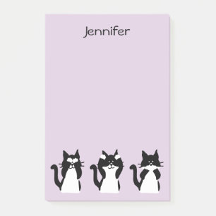 Post-it® Chats Smokings Trois sages chatons lilas clair