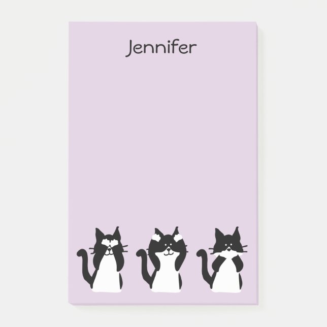 Post-it® Chats Smokings | Trois sages chatons lilas clair (Devant)