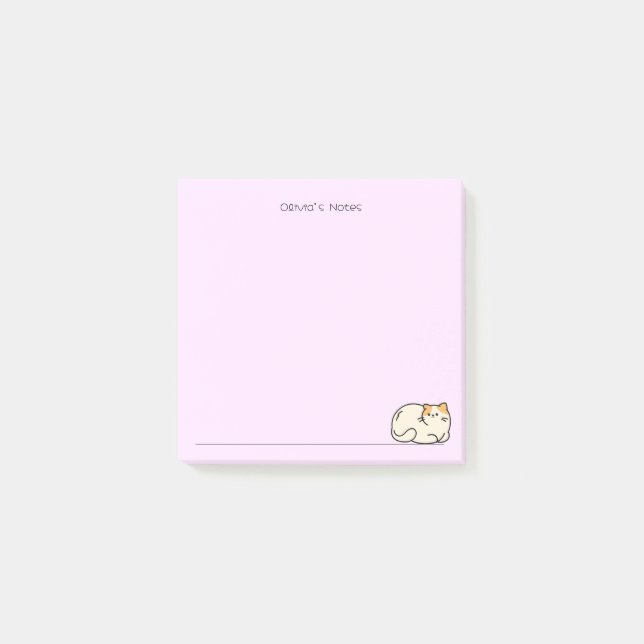 Post-it® Chatte chatte dégradé coloré Nom personnalisé (Devant)