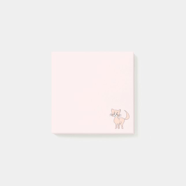 Post-it® Chatte rose caricature Joli Chatte rose (Devant)