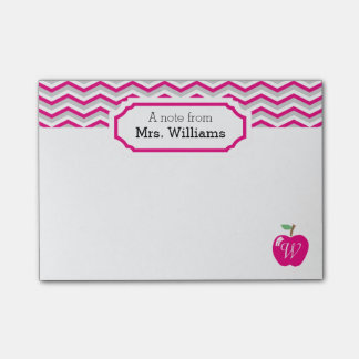 Post-it® Chaud rose Chevron Apple Monogramme note de l'ense