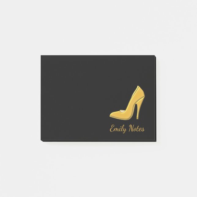 Post-it® Chaussure à talon haute Or personnalisée (Devant)