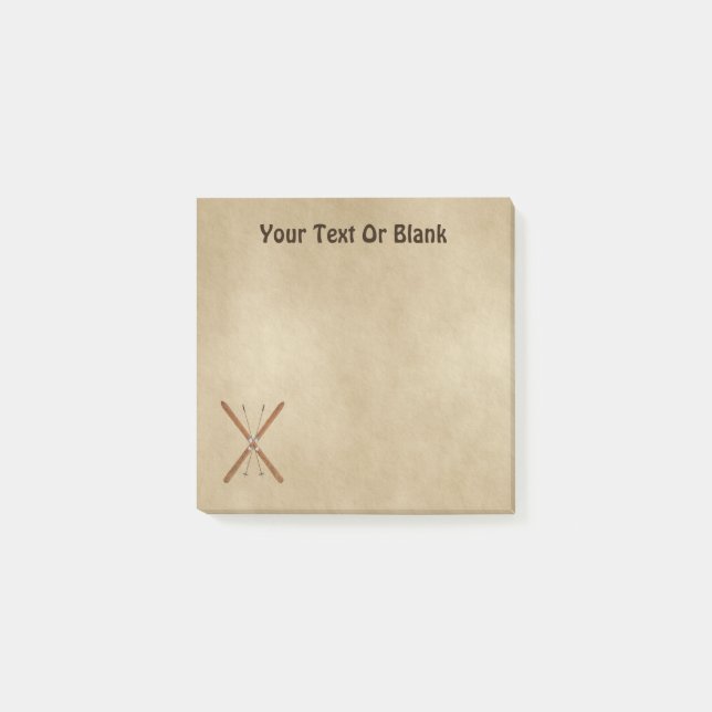 Post-it® Chaussures À Neige Sur Papier Ancien (Devant)