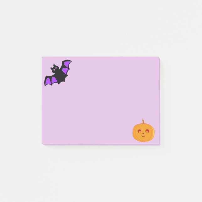 Post-it® Chauve-souris et citrouille d'Halloween (Devant)