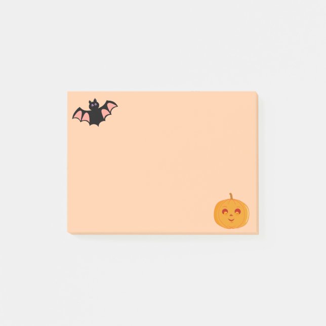 Post-it® Chauve-souris et citrouille d'Halloween (Devant)