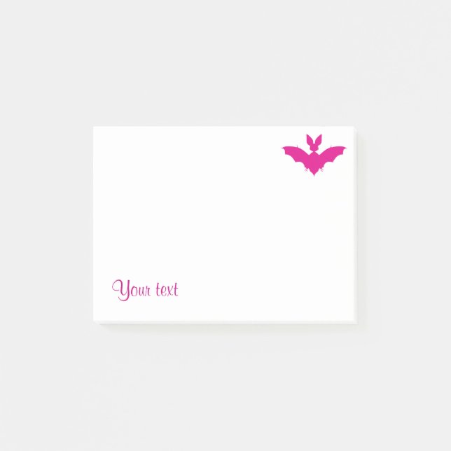 Post-it® Chauve-souris Rose Personnalisée Nom Goth Mignon (Devant)