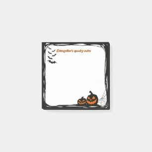 Post-it® Chauves-souris de 3 po x 3 po, citrouille et toile