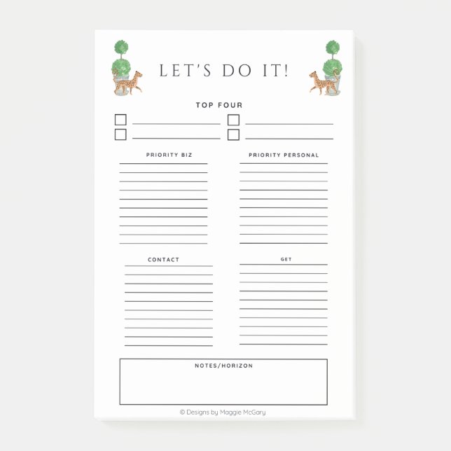 Post-it® Cheetah & topiya 4 x 6 To Do notes (Devant)