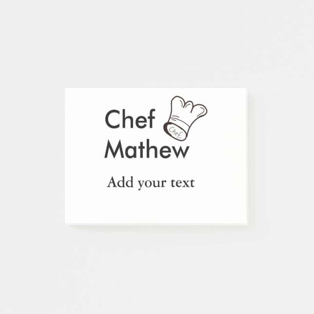 Post-it® Chef cuisinier ajouter nom texte hommes cuisine bo (Devant)