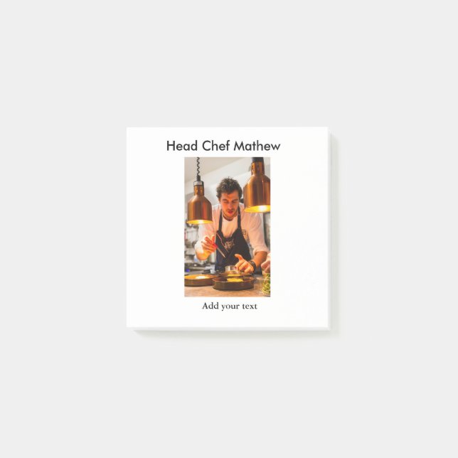 Post-it® Chef cuisinier ajouter nom texte hommes cuisine bo (Devant)