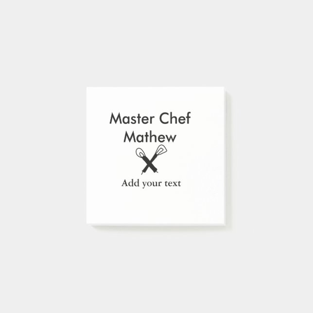 Post-it® Chef cuisinier cuisinier cuisinier ajouter nom de  (Devant)