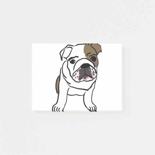 Post-it® Chemises Cadeaux Bulldog anglais Nope Lazy English (Devant)