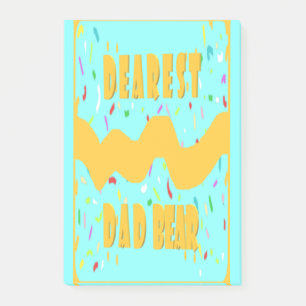 Post-it® Cher Papa Ours design amusant couleur moutarde ble