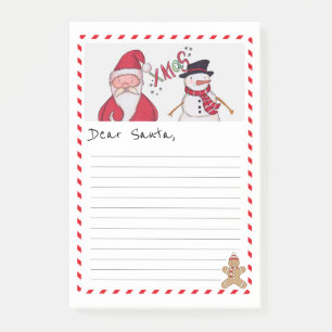 Post-it® Cher Père Noël Xmas Liste de voeux Lettre au Pô