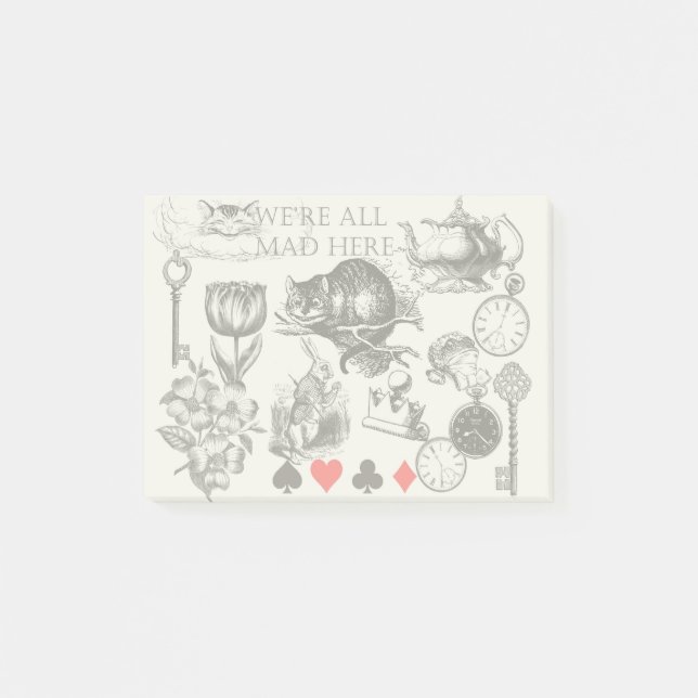 Post-it® Cheshire Chat classique alice au merveilleux fou (Devant)