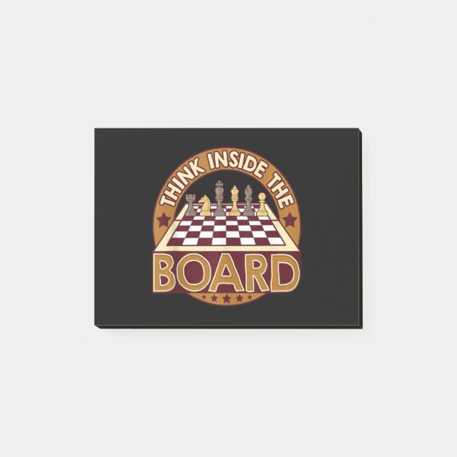 Post-it® ChessBoard Citation Joueur d'échecs Penser Jeu Boa (Devant)