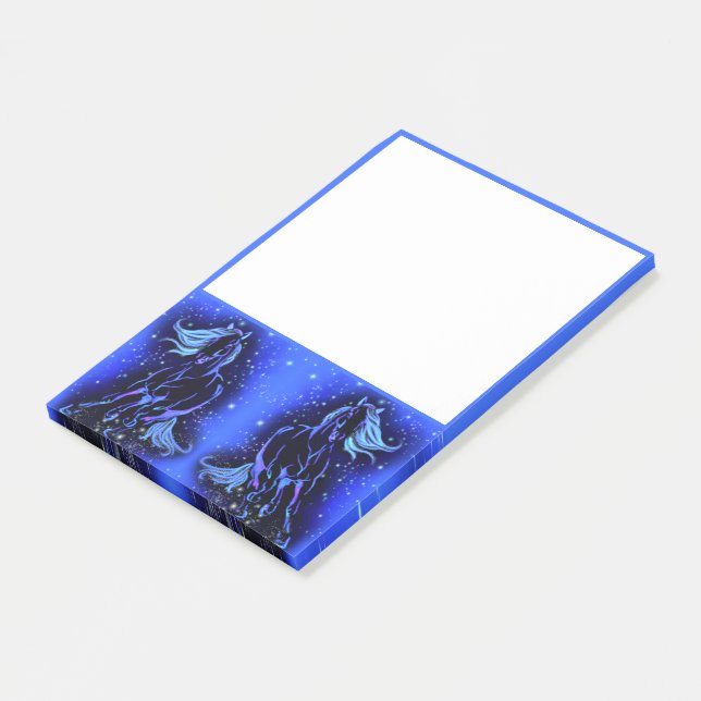 Post-it® Cheval Courant Au Lune Bleu (Incliné)